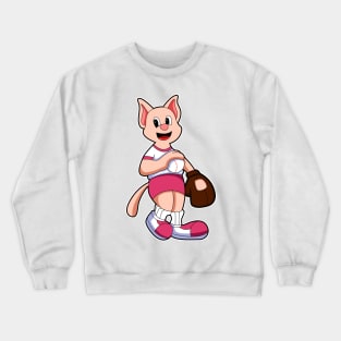 Cat at Baseball Sports Crewneck Sweatshirt